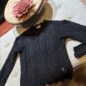 Acne Studios Black Mohair Wool Blend Knit Sweater Size Small